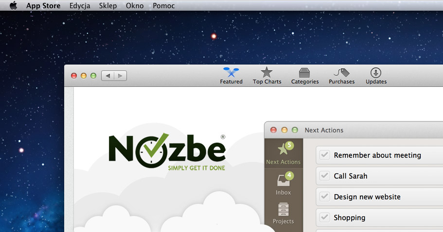 Nozbe on the Mac Appstore