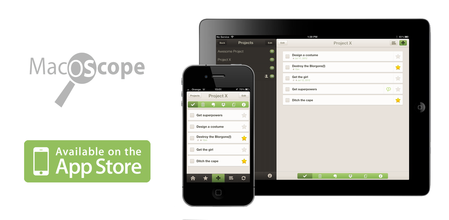 Nozbe iPhone and iPad apps